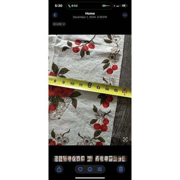 Vintage MCM Parisian Prints Linen Tea Kitchen Towels Apples Cherries Kitchen - Picture 6 of 9